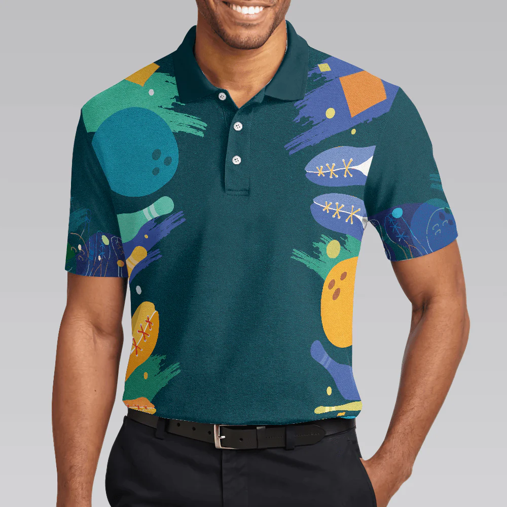 Bowling Men Polo Shirt - Sleep Less Bow More Mens Green Bowling Polo Shirt - Gift For Friend, Family, Bowling Lovers - Image 6