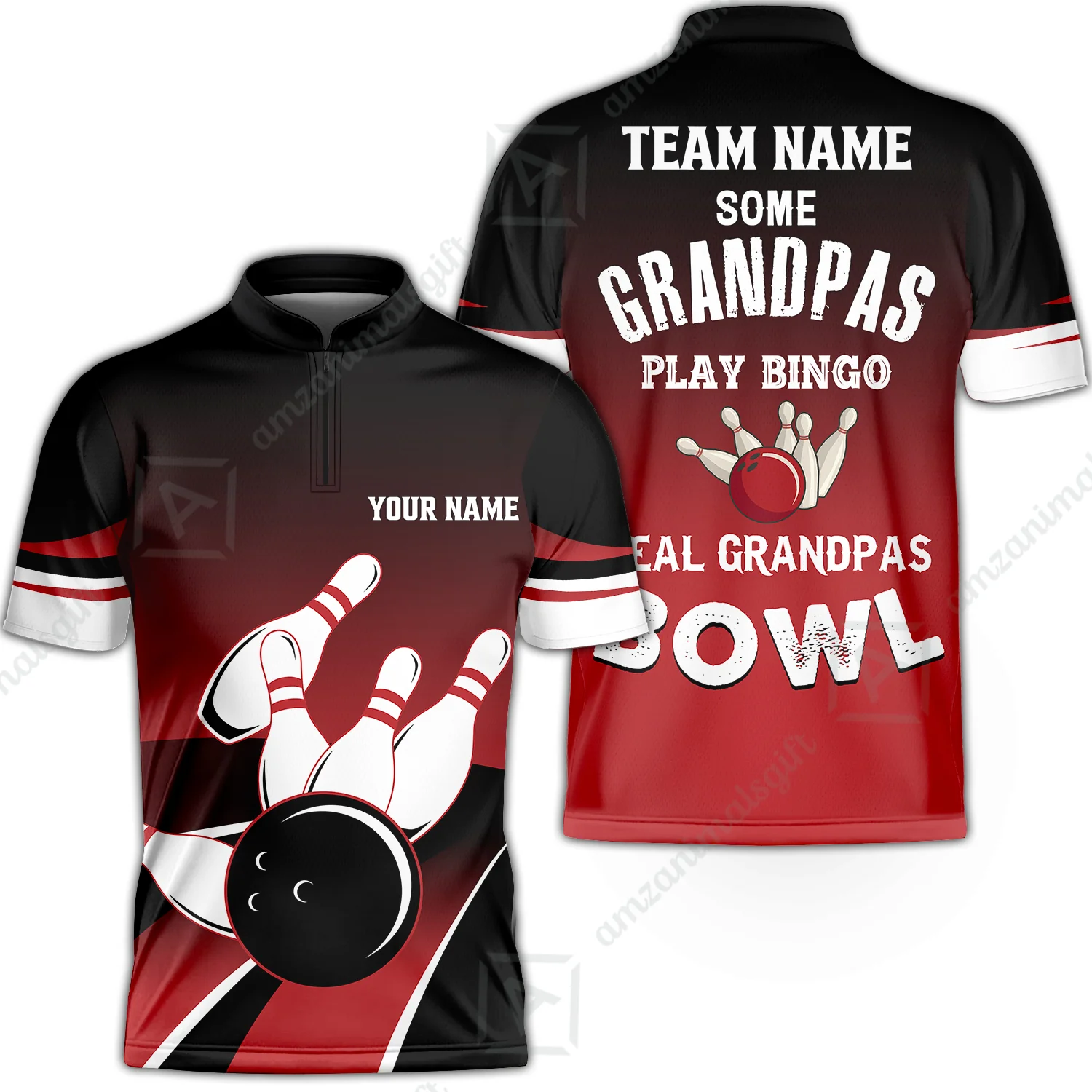 Bowling Men Polo Shirt - Some Grandpas Play Bingo Bowling Polo Shirt - Gift For Friend, Family, Bowling Lovers, Grandpa - Image 2