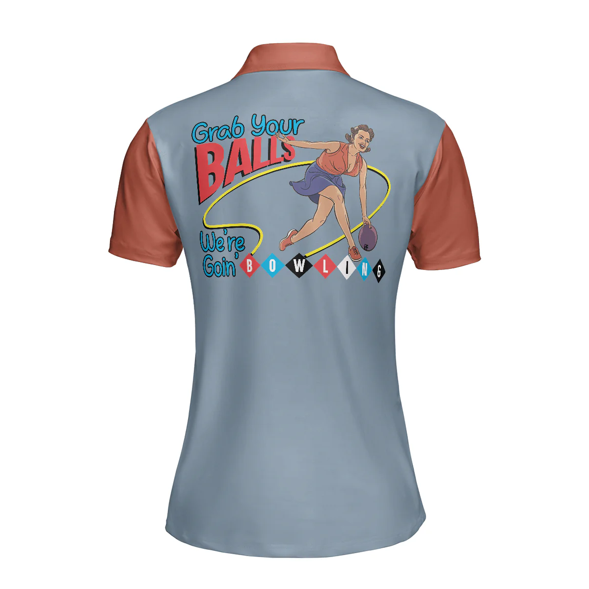 Bowling Women Polo Shirt - Grab Your Balls We Are Going Bowling Polo Shirt - Gift For Wife, Family, Bowling Lovers - Image 3
