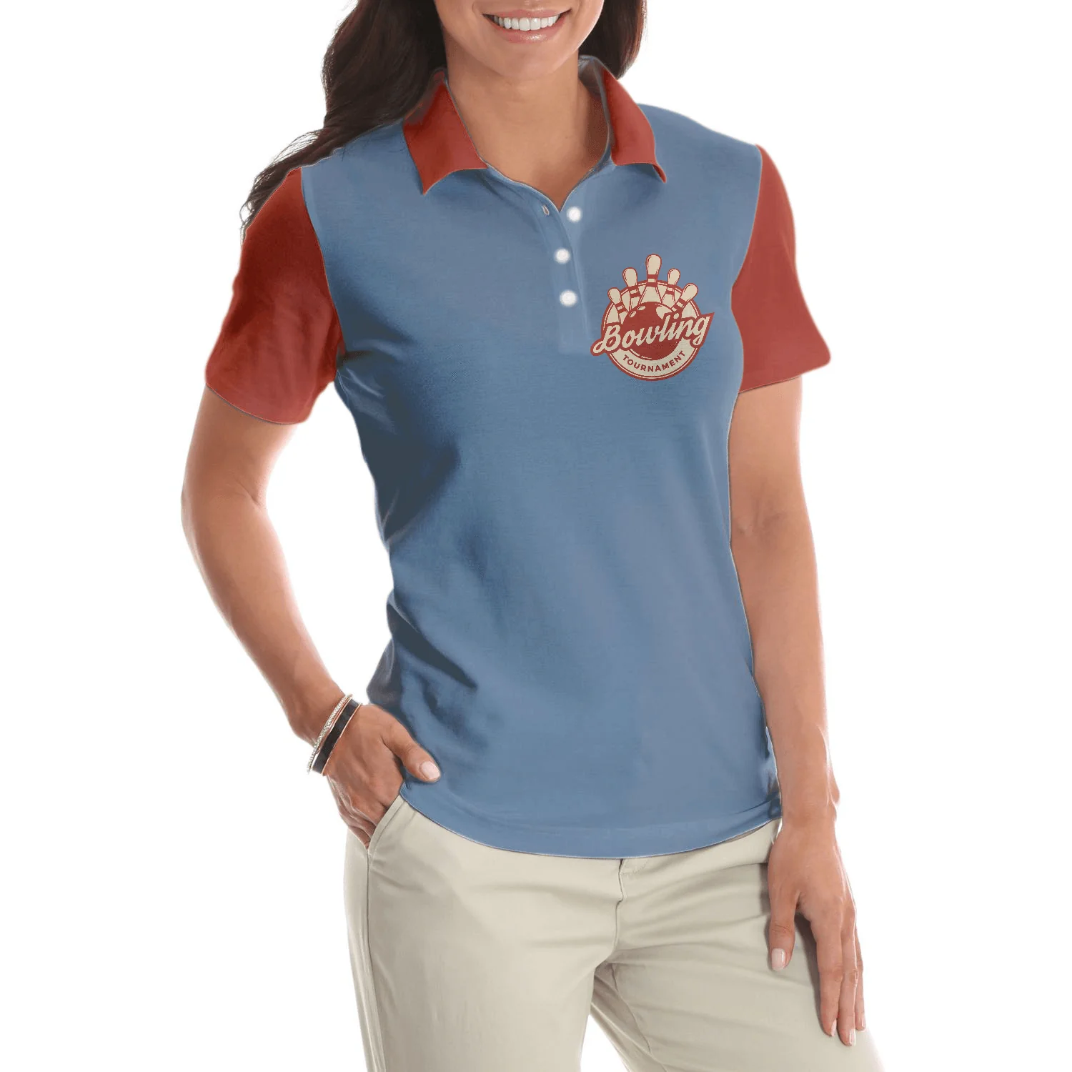 Bowling Women Polo Shirt - Grab Your Balls We Are Going Bowling Polo Shirt - Gift For Wife, Family, Bowling Lovers - Image 6
