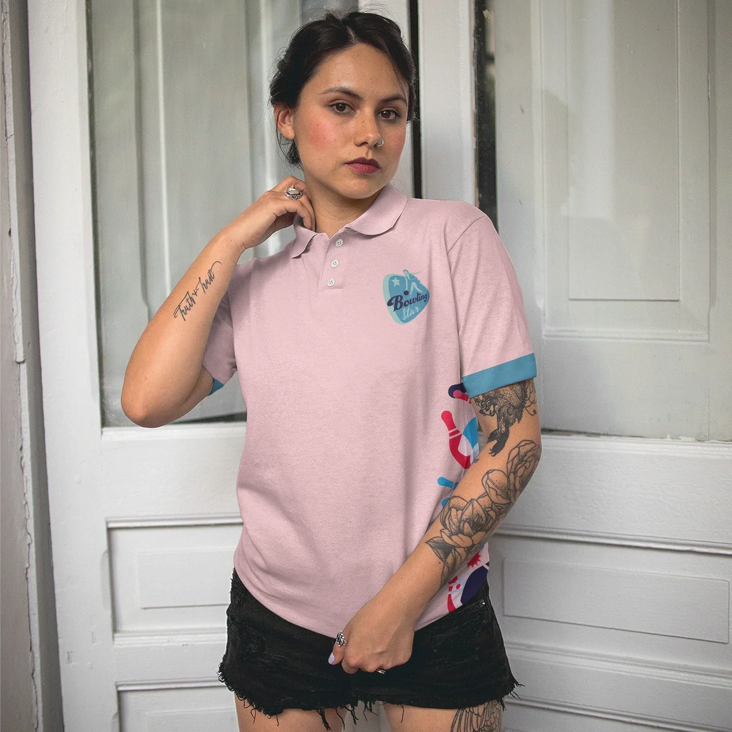 Bowling Women Polo Shirt - Queen Of The Lanes Polo Shirt, Pink Ladies Bowling Polo Shirt, Tenpin Bowling Polo Shirt - Gift For Wife, Family, Bowling Lovers - Image 6