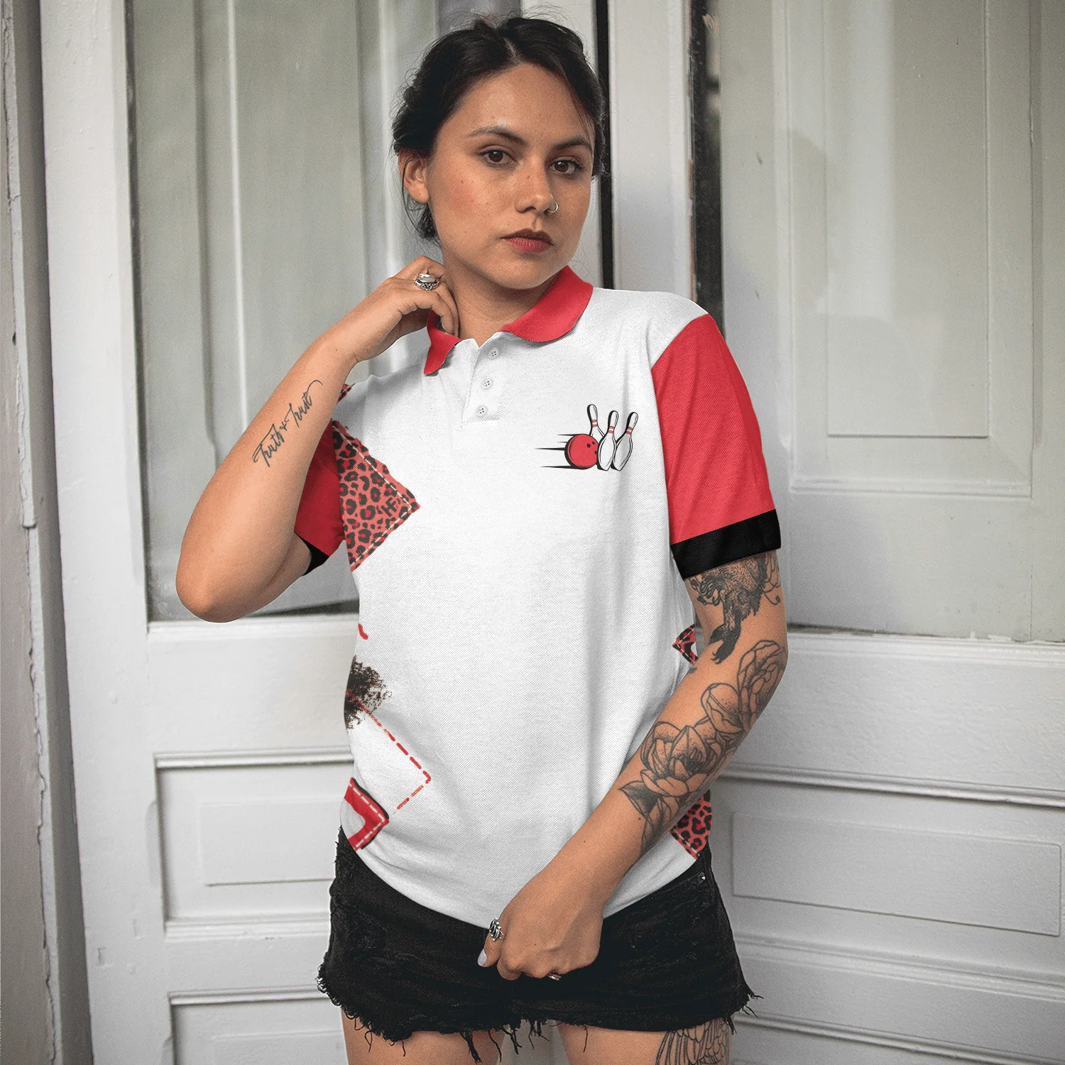 Bowling Women Polo Shirt - We're More Than Just Bowling Friends Polo Shirt, Leopard Bowling Polo Shirt - Gift For Wife, Family, Bowling Lovers - Image 6