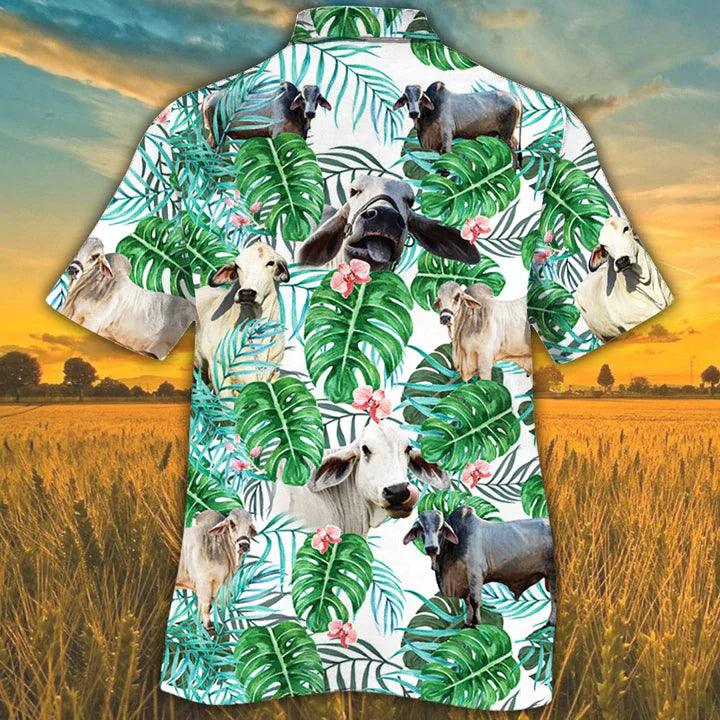 Brahman Cattle Lovers Tropical Plant Hawaiian Shirt - Perfect Gift For Friend, Family - Image 2