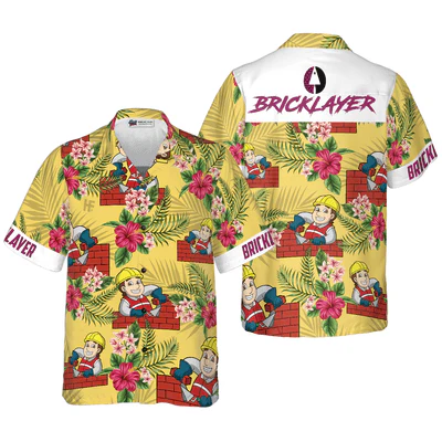 Bricklayer Hawaiian Shirt, Tropical Floral Proud Bricklayer Aloha Shirt For Men - Perfect Gift For Bricklayer, Husband, Boyfriend, Friend, Family