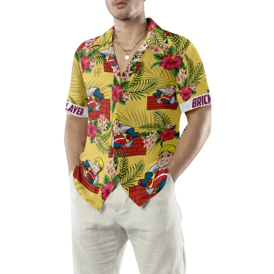 Bricklayer Hawaiian Shirt, Tropical Floral Proud Bricklayer Aloha Shirt For Men - Perfect Gift For Bricklayer, Husband, Boyfriend, Friend, Family - Image 2
