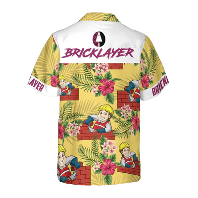 Bricklayer Hawaiian Shirt, Tropical Floral Proud Bricklayer Aloha Shirt For Men - Perfect Gift For Bricklayer, Husband, Boyfriend, Friend, Family - Image 4