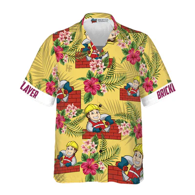 Bricklayer Hawaiian Shirt, Tropical Floral Proud Bricklayer Aloha Shirt For Men - Perfect Gift For Bricklayer, Husband, Boyfriend, Friend, Family - Image 5