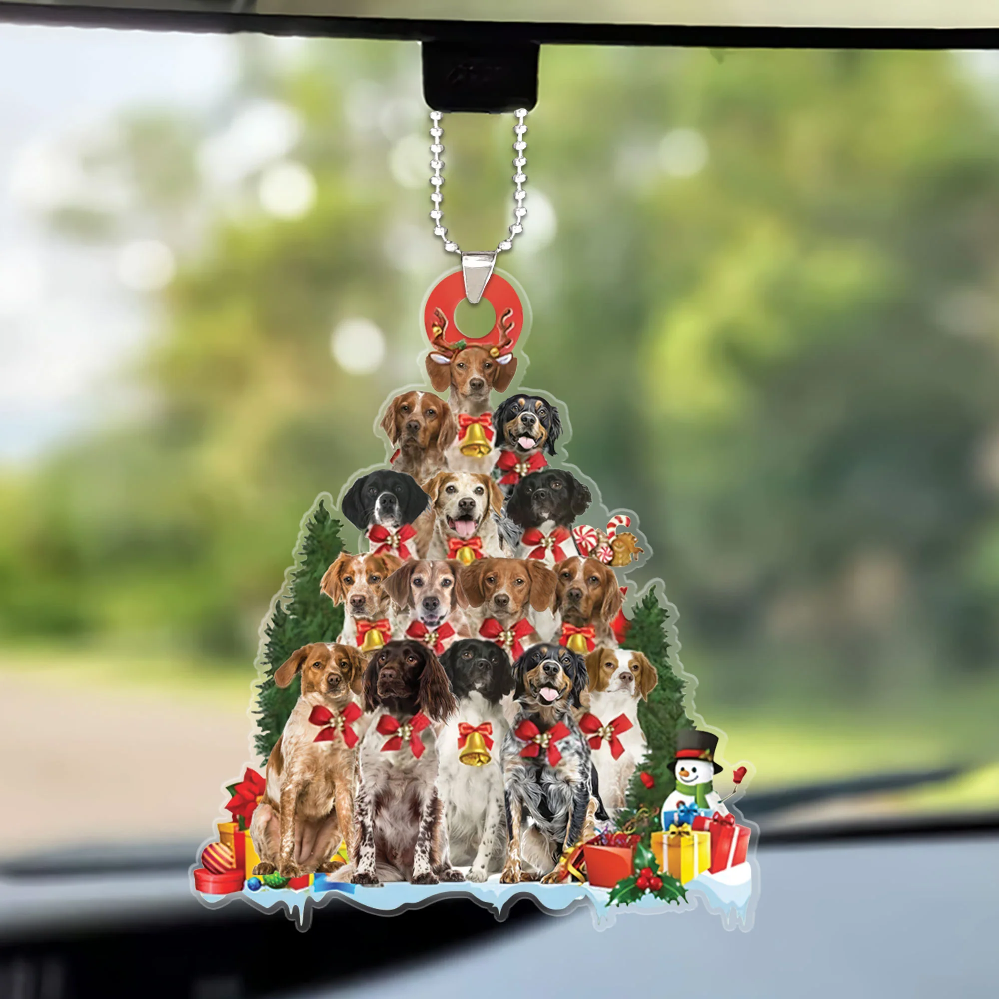 Brittany Christmas Car Ornament, Brittany Dog Christmas Tree & Gift Car Ornament for Dog Lover, Christmas, New Year - Image 2