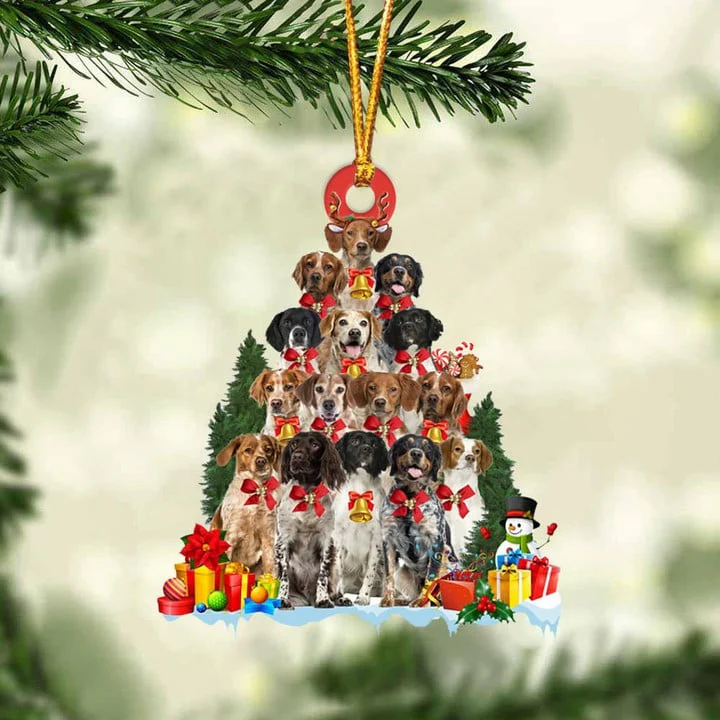 Brittany Acrylic Christmas Keychain, Brittany Dog Christmas Tree & Gift Acrylic Keychain for Dog Lover, Christmas, New Year - Image 3