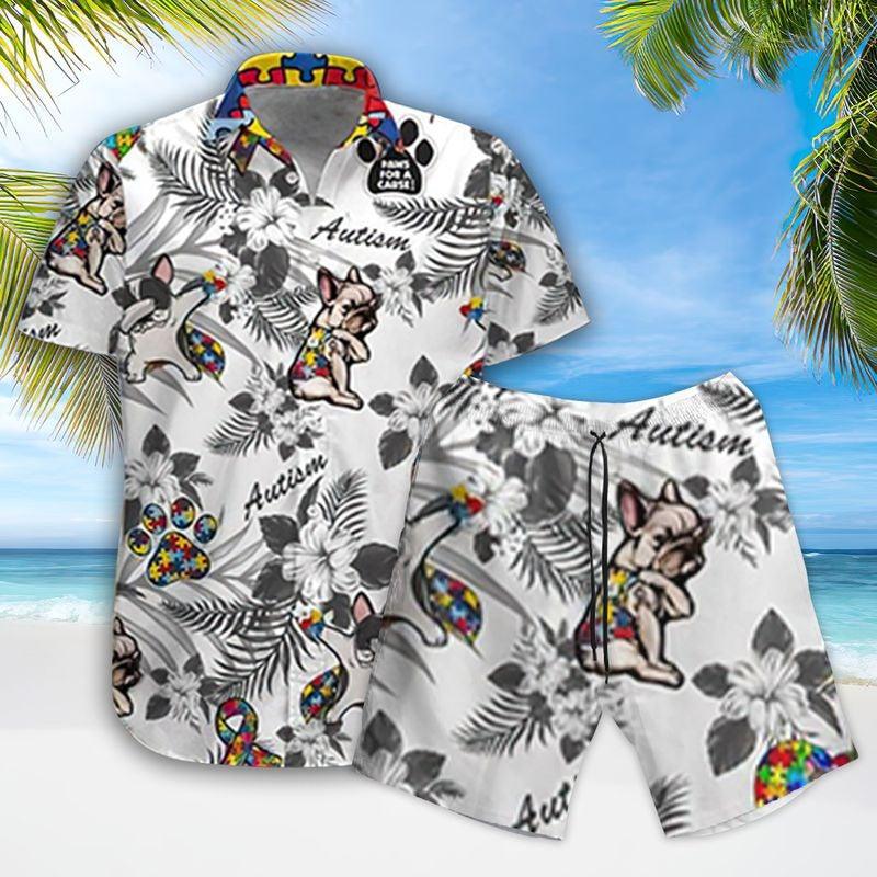 Bull Dog Aloha Hawaiian Shirt - Tropical Leaves Hawaiian Shirt, Funny Bull Dog Hawaiian Shirt - Perfect Gift For Men & Women, Bull Dog Lover