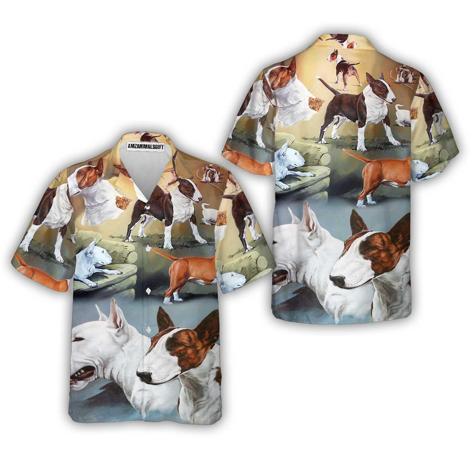 Bull Terrier Aloha Hawaii Shirt - Dog Lover Art Style Hawaiian Shirt For Summer - Perfect Gift For Dog Lovers, Friend, Family