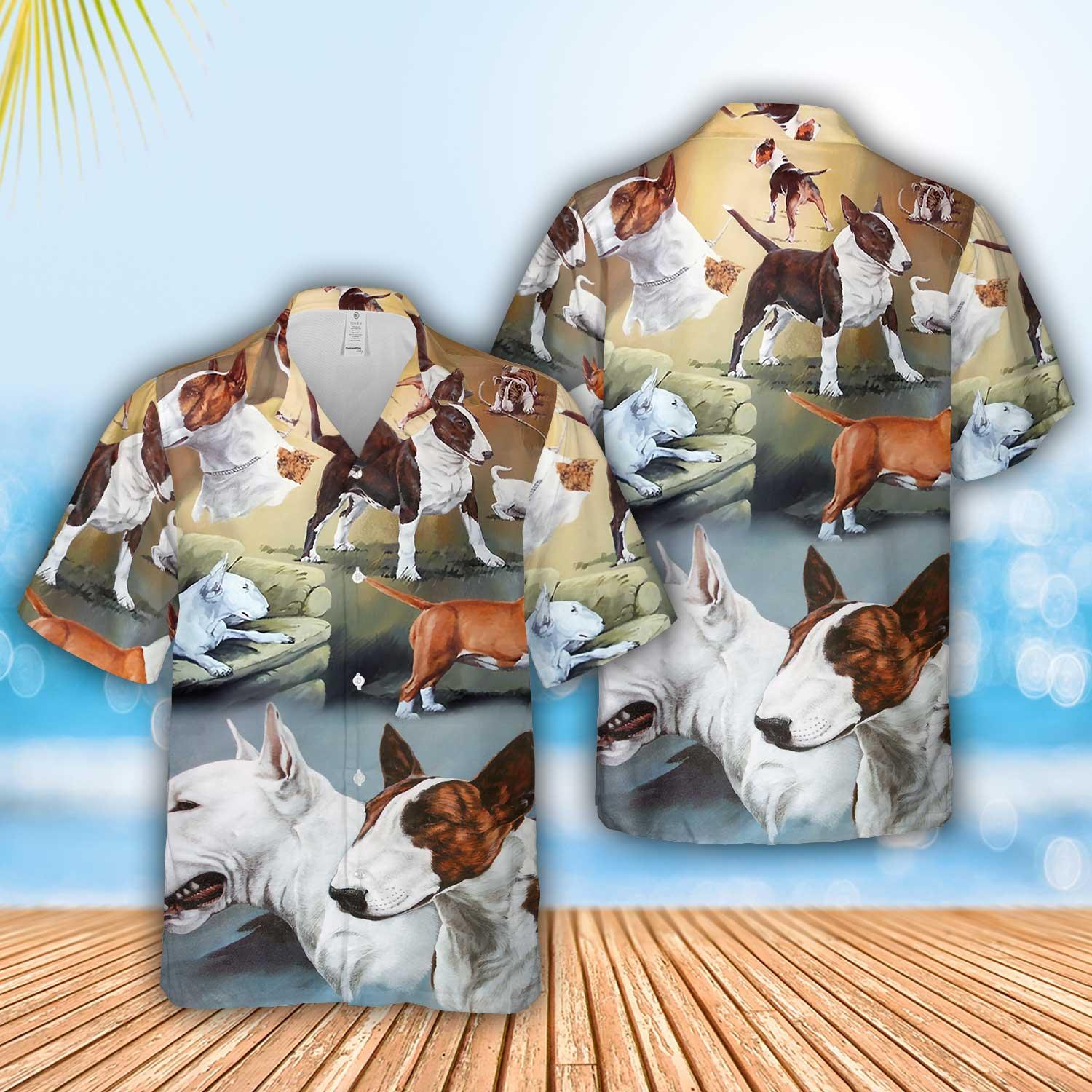 Bull Terrier Aloha Hawaii Shirt - Dog Lover Art Style Hawaiian Shirt For Summer - Perfect Gift For Dog Lovers, Friend, Family - Image 4