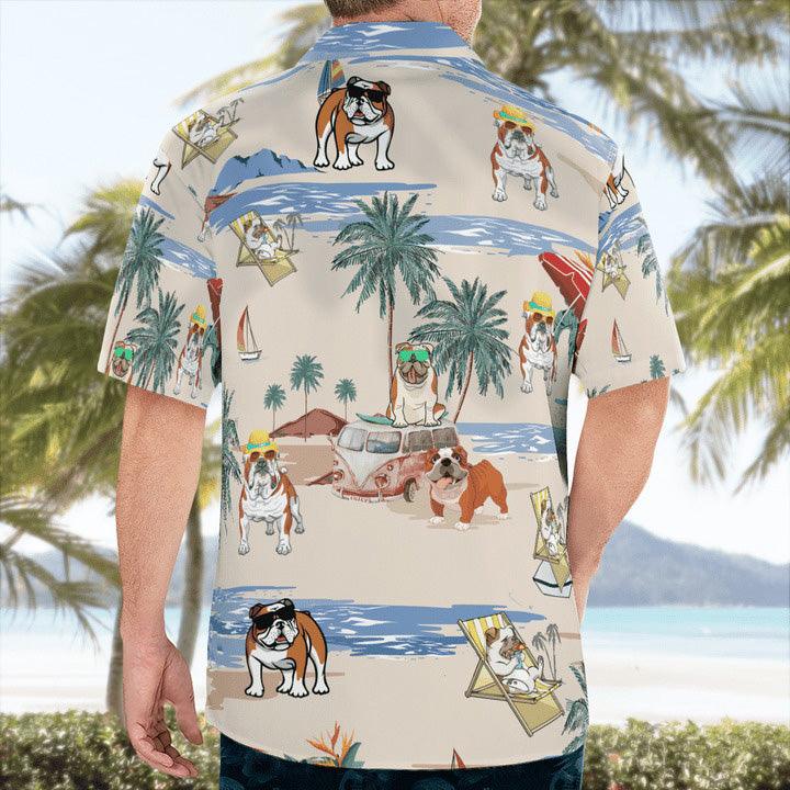 Bulldog Aloha Hawaiian Shirt, Bulldog Beach Pattern Hawaiian Shirt, Bulldog Aloha Shirt For Summer - Perfect Gift For Men, Women, Dog Lover, Friend - Image 2