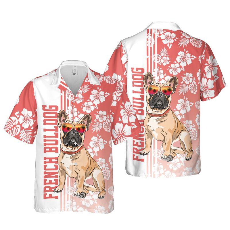Bulldog Aloha Hawaiian Shirts For Summer, Hibiscus Flower Hawaiian Set Holiday Outfits For Men Women, Gift For Dog Lovers, Dog Mom Dad, Friend, Family - Image 5
