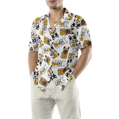 Bulldog Hawaiian Shirt, Lucky Bulldog Aloha Shirt For Men - Perfect Gift For Bulldog Lovers, Husband, Boyfriend, Friend, Family - Image 4