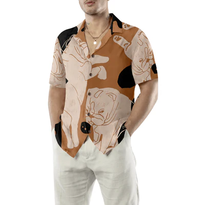 Bulldog Illustration Hawaiian Shirt, Funny Bulldog Aloha Shirt For Men - Perfect Gift For Bulldog Lovers, Husband, Boyfriend, Friend, Family - Image 4