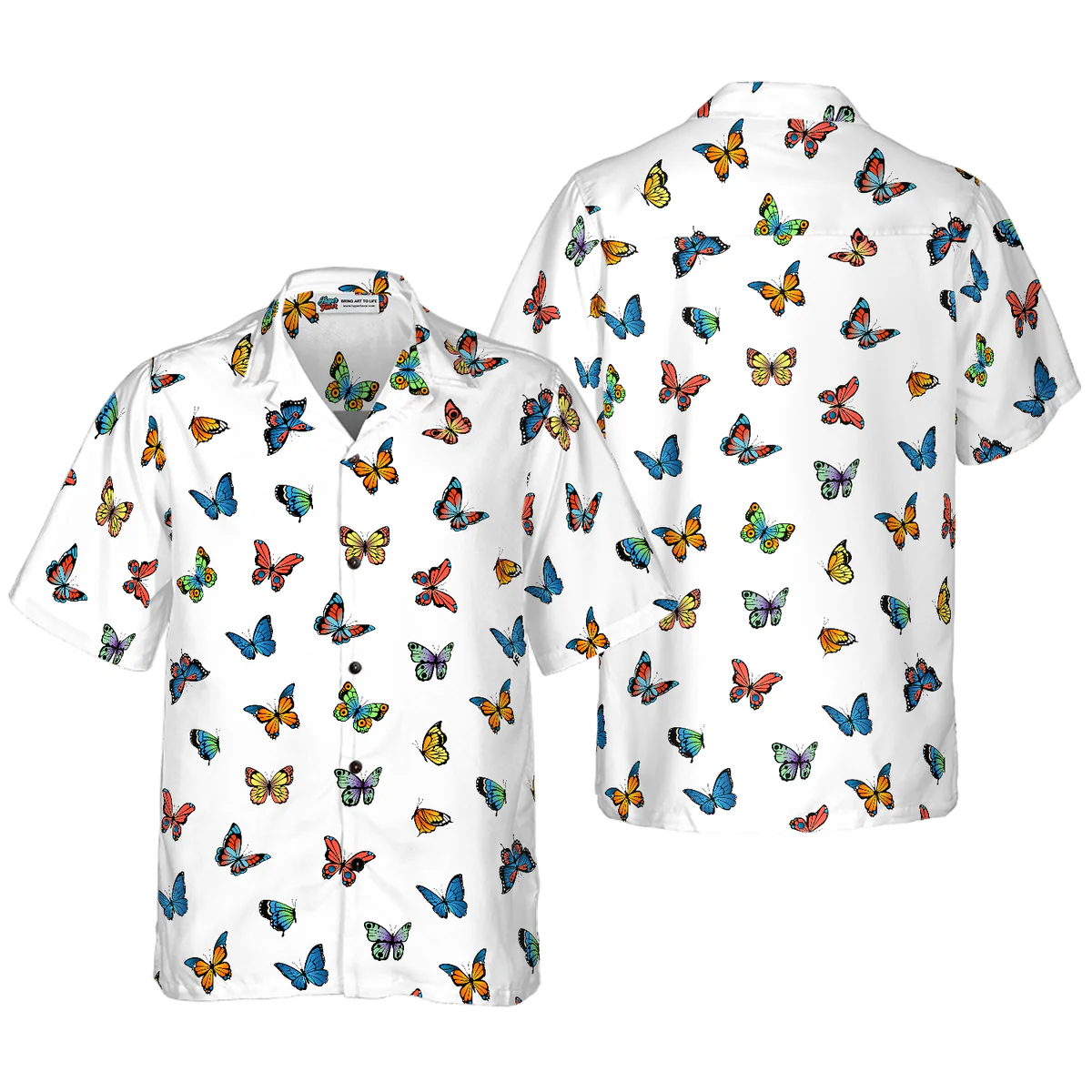 Butterfly Hawaiian Shirt, Beautiful Butterfly Aloha Shirt For Men - Perfect Gift For Husband, Boyfriend, Friend, Family