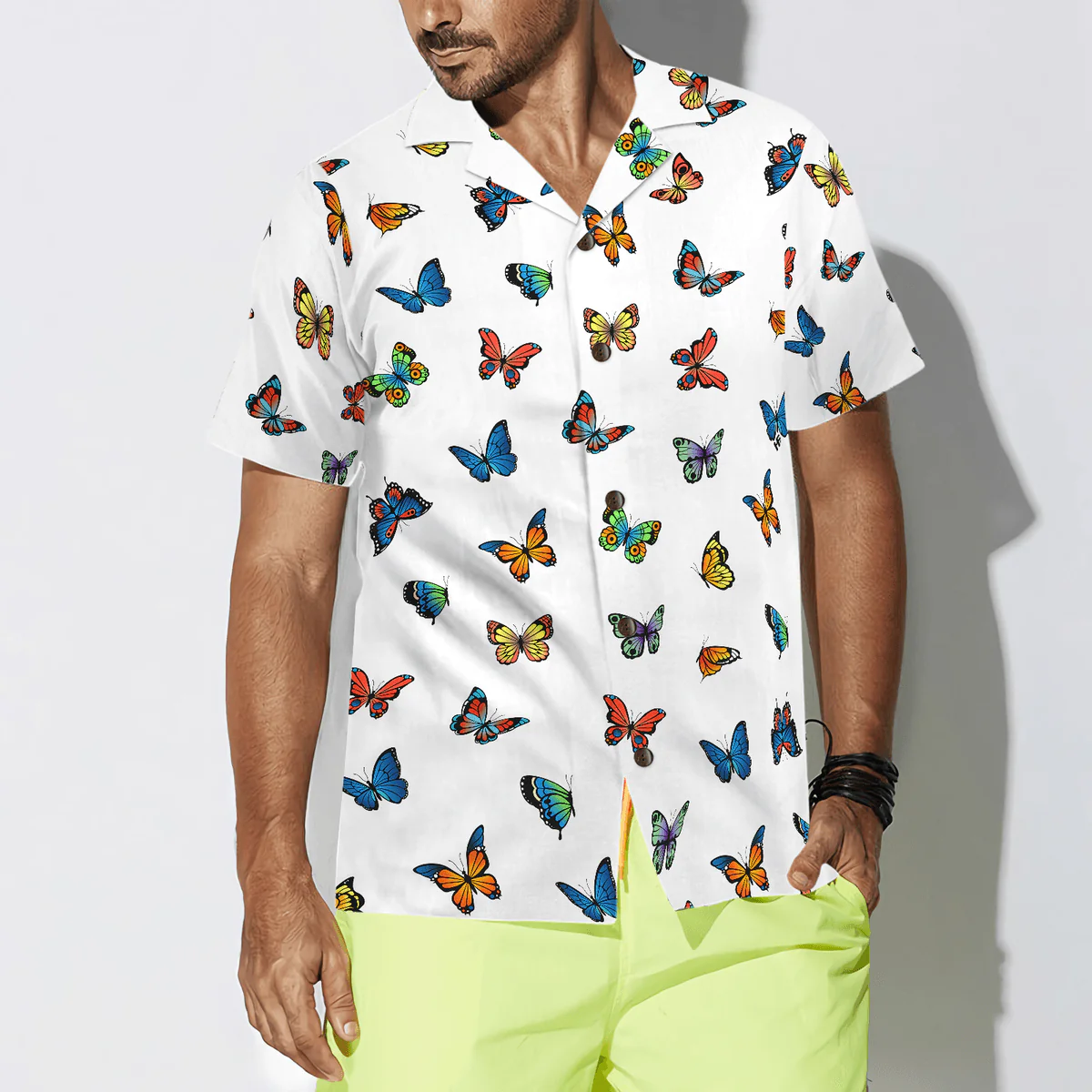 Butterfly Hawaiian Shirt, Beautiful Butterfly Aloha Shirt For Men - Perfect Gift For Husband, Boyfriend, Friend, Family - Image 4