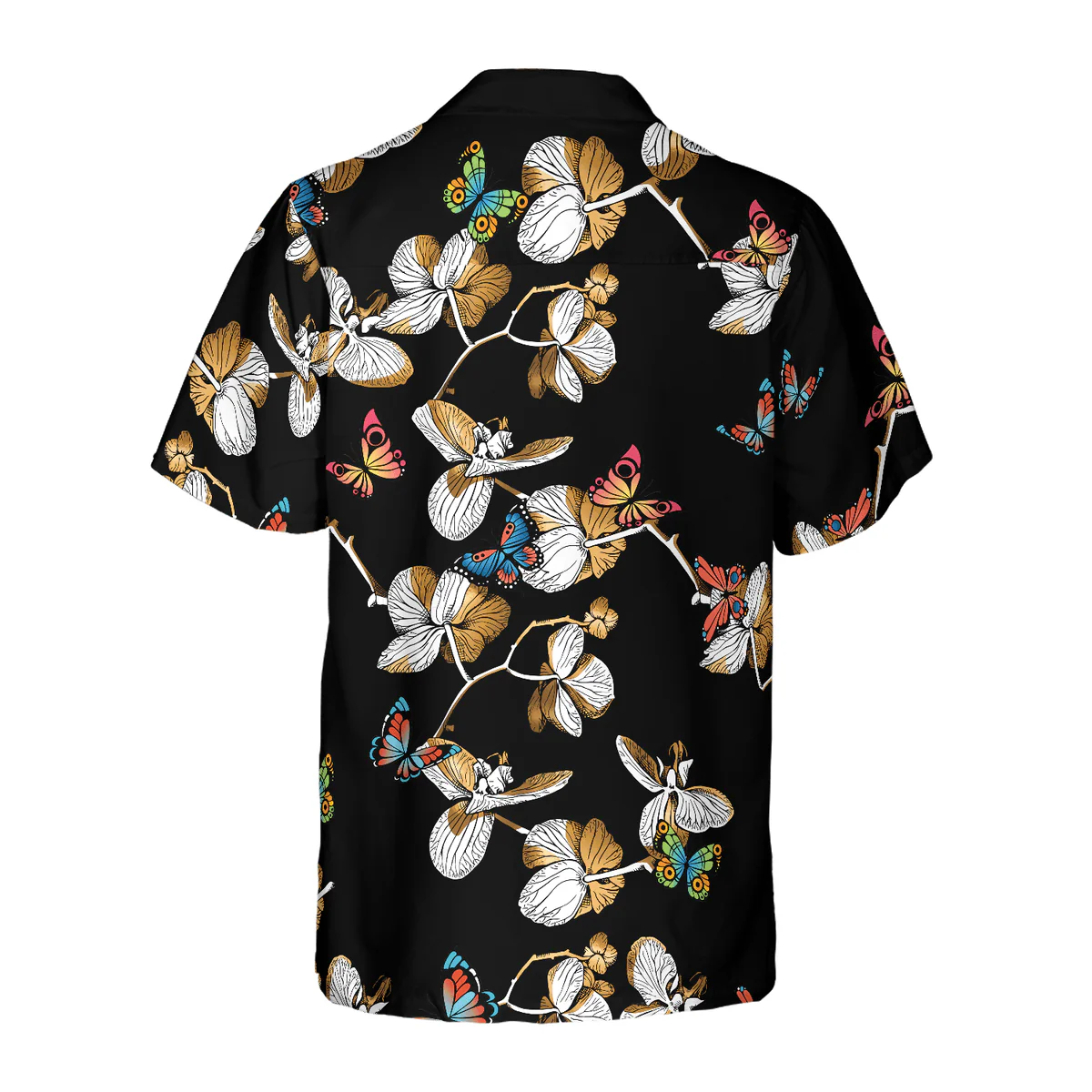 Butterfly Hawaiian Shirt, Floral Butterflies Pattern Aloha Shirt For Men - Perfect Gift For Husband, Boyfriend, Friend, Family - Image 3
