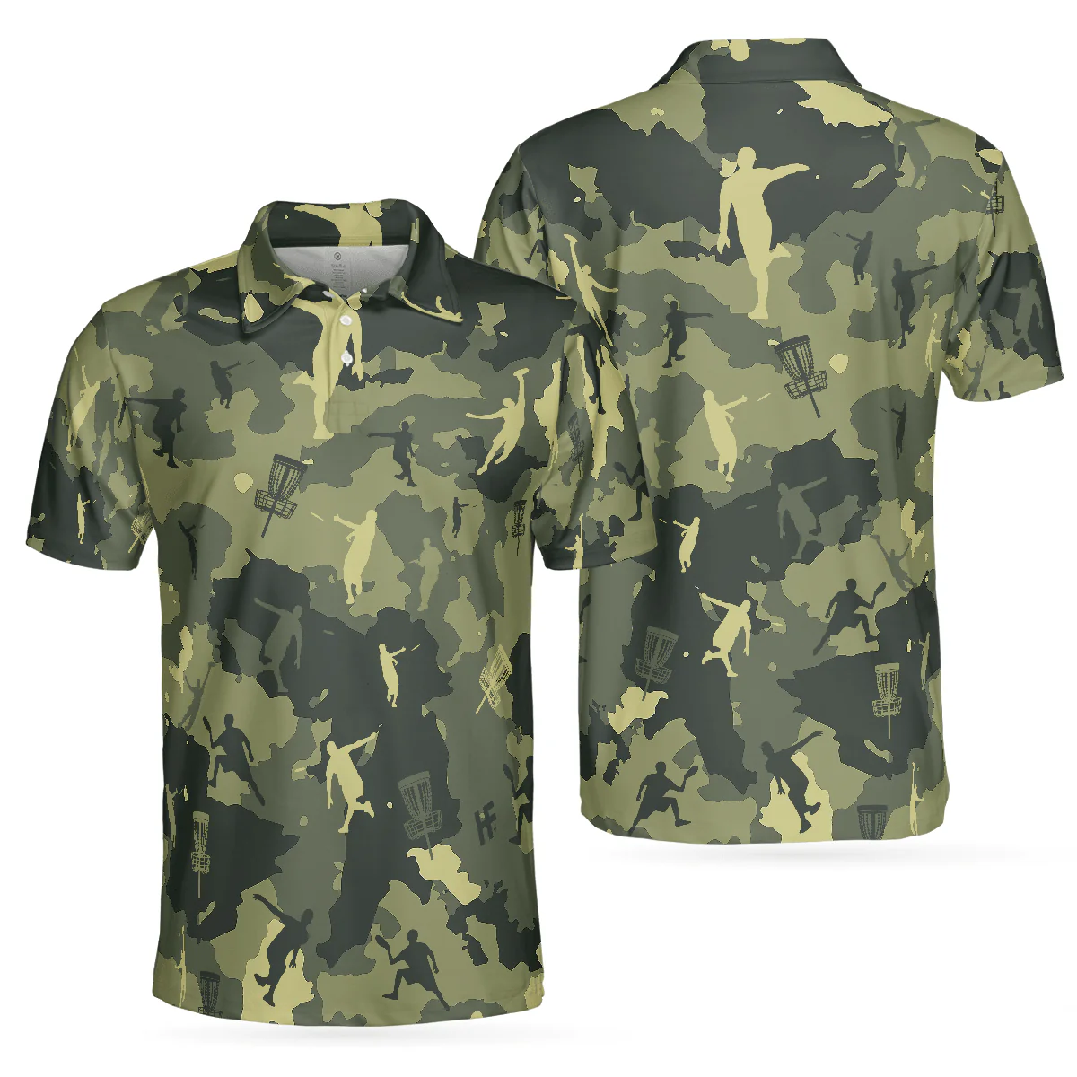 Disc Golf Men Polo Shirt - Camouflage Texture Disc Golf Shirt For Men Polo Shirt - Perfect Polo Shirt For Men, Disc Golf Lover