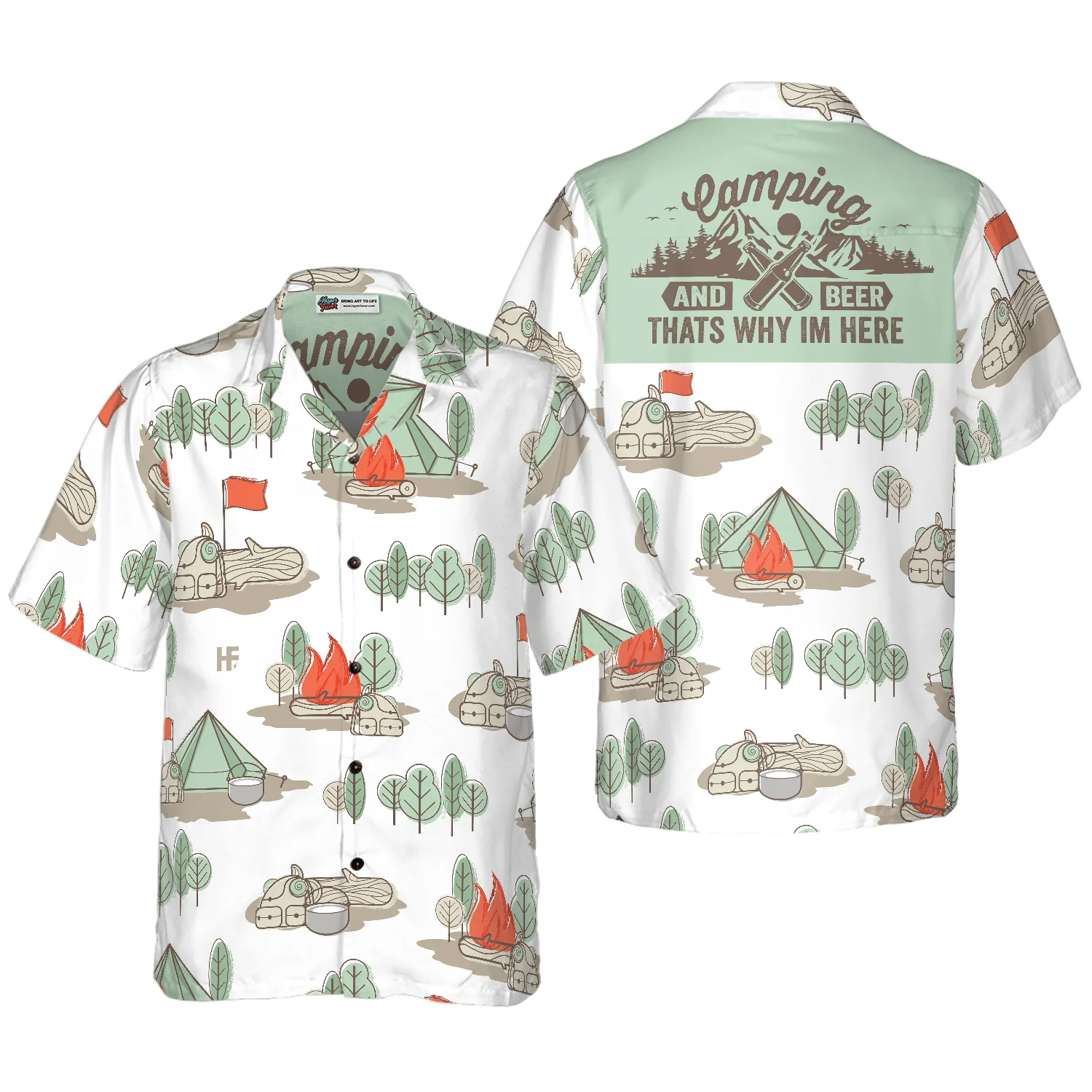 Camping And Beer Hawaiian Shirt, Colorful Summer Aloha Shirt For Men Women, Perfect Gift For Friend, Family, Husband, Wife