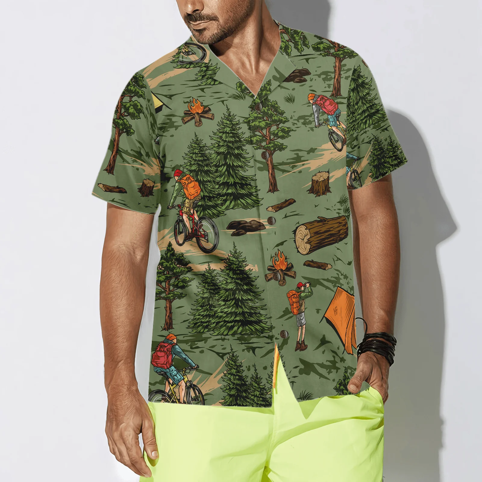 Camping Hawaiian Shirt, Bear Dink Beer I Don't Need Therapy I Just Need To Go Camping, Colorful Summer Aloha Shirt For Men Women, Gift For Friend, Team - Image 4