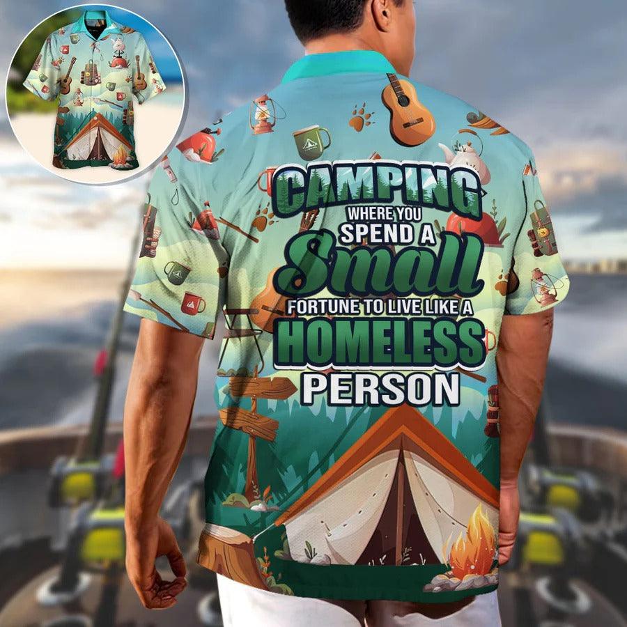 Camping Hawaiian Shirt, Camping A Homeless Person Hawaiian Shirt For Summer, Camping Aloha Shirt- Perfect Gift For Men, Women, Camping Lover, Friend - Image 2