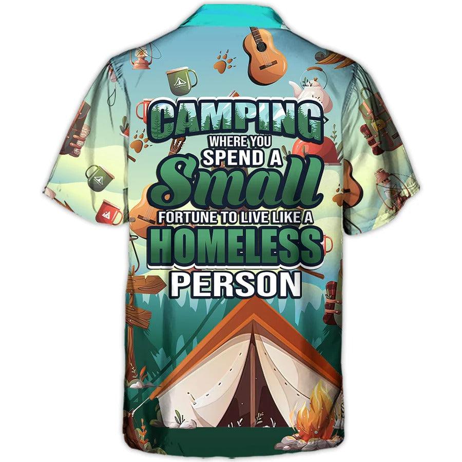 Camping Hawaiian Shirt, Camping A Homeless Person Hawaiian Shirt For Summer, Camping Aloha Shirt- Perfect Gift For Men, Women, Camping Lover, Friend - Image 3