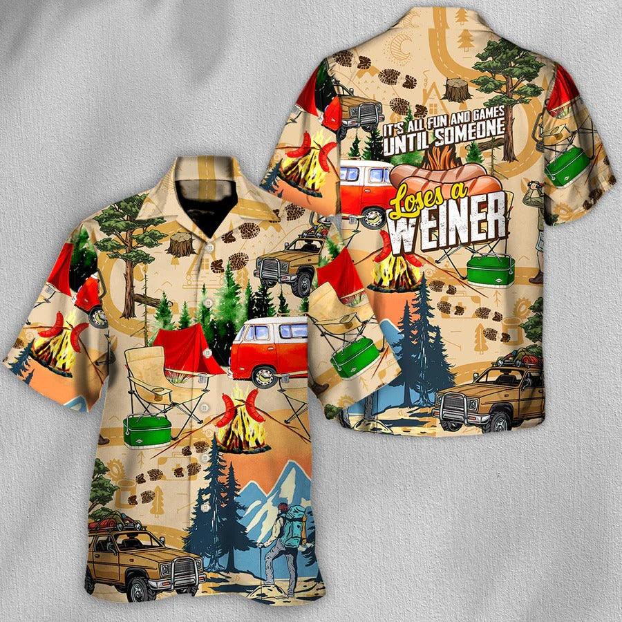 Camping Hawaiian Shirt, Camping Loses A Weiner Hawaiian Shirt For Summer, Camping Aloha Shirt - Perfect Gift For Men, Women, Camping Lover, Friend
