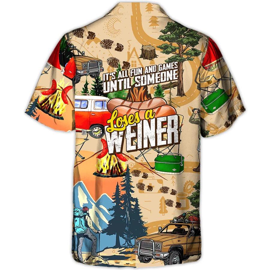 Camping Hawaiian Shirt, Camping Loses A Weiner Hawaiian Shirt For Summer, Camping Aloha Shirt - Perfect Gift For Men, Women, Camping Lover, Friend - Image 3