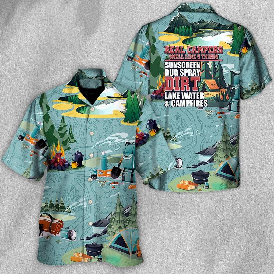 Camping Hawaiian Shirt, Camping Real Campers Hawaii Shirt For Summer, Camping Aloha Shirt- Perfect Gift For Men, Women, Camping Lover, Friend, Family