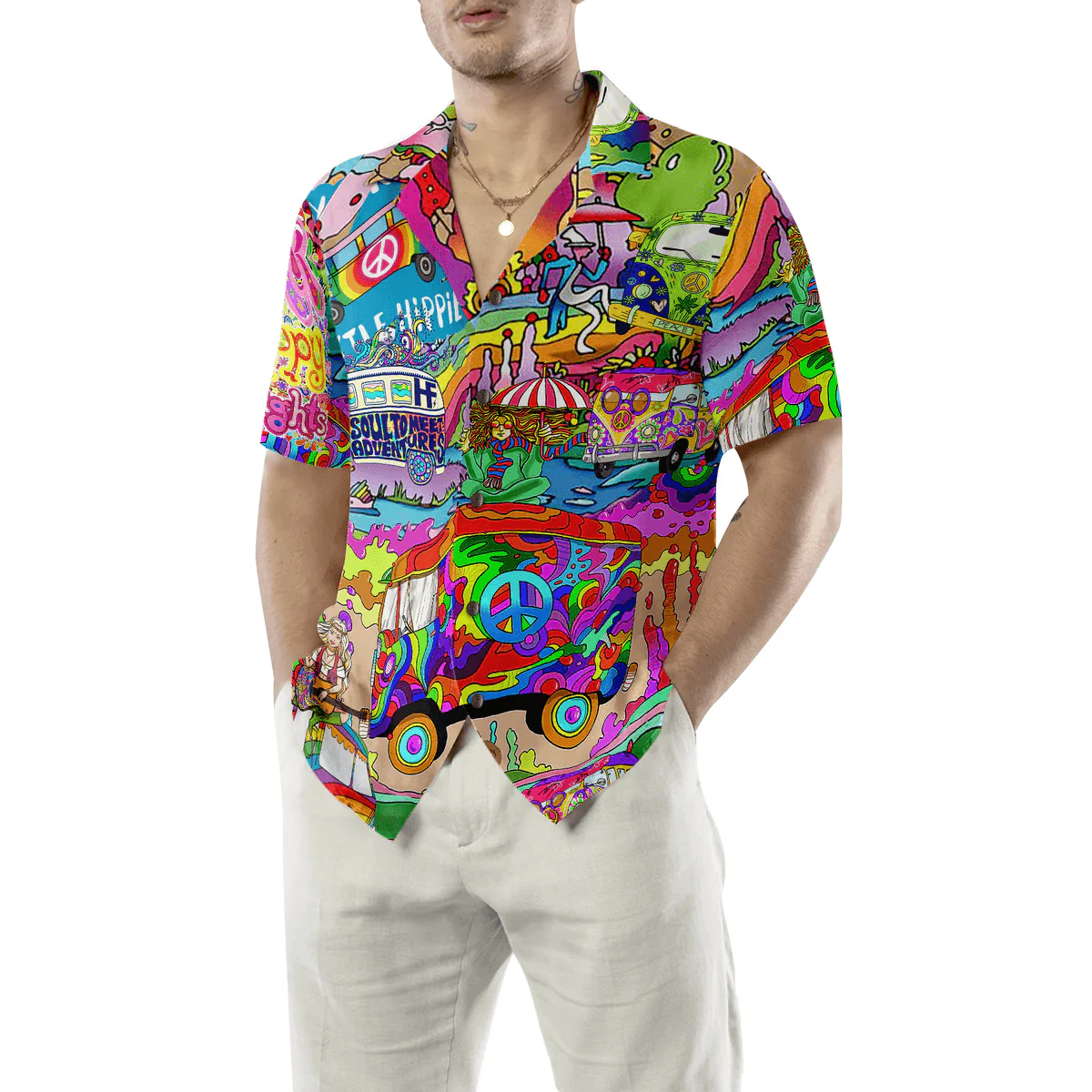Camping Hippie Stay Trippy Hawaiian Shirt - Perfect Gift For Husband, Boyfriend, Friend, Family - Image 2