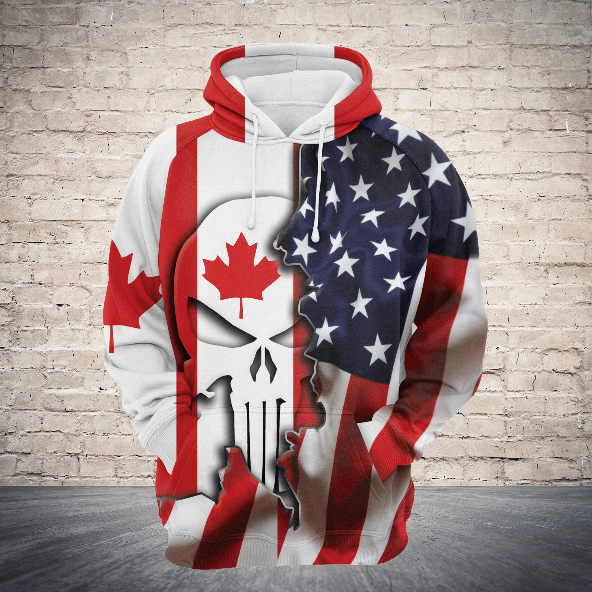 Canada Proud Skull Pullover Premium Hoodie, Perfect Outfit For Men And Women On Christmas New Year Autumn Winter - Image 3