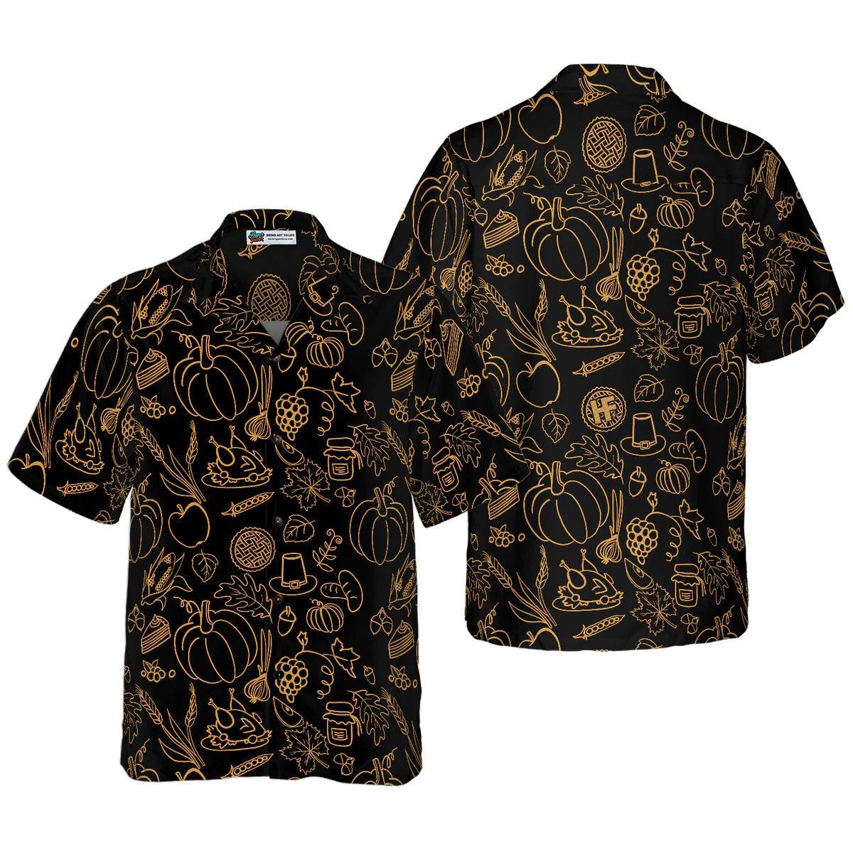 Cartoon Thanksgiving Pattern Hawaiian Shirt - Perfect Gift For Lover, Friend, Family, Thankgiving Gifts