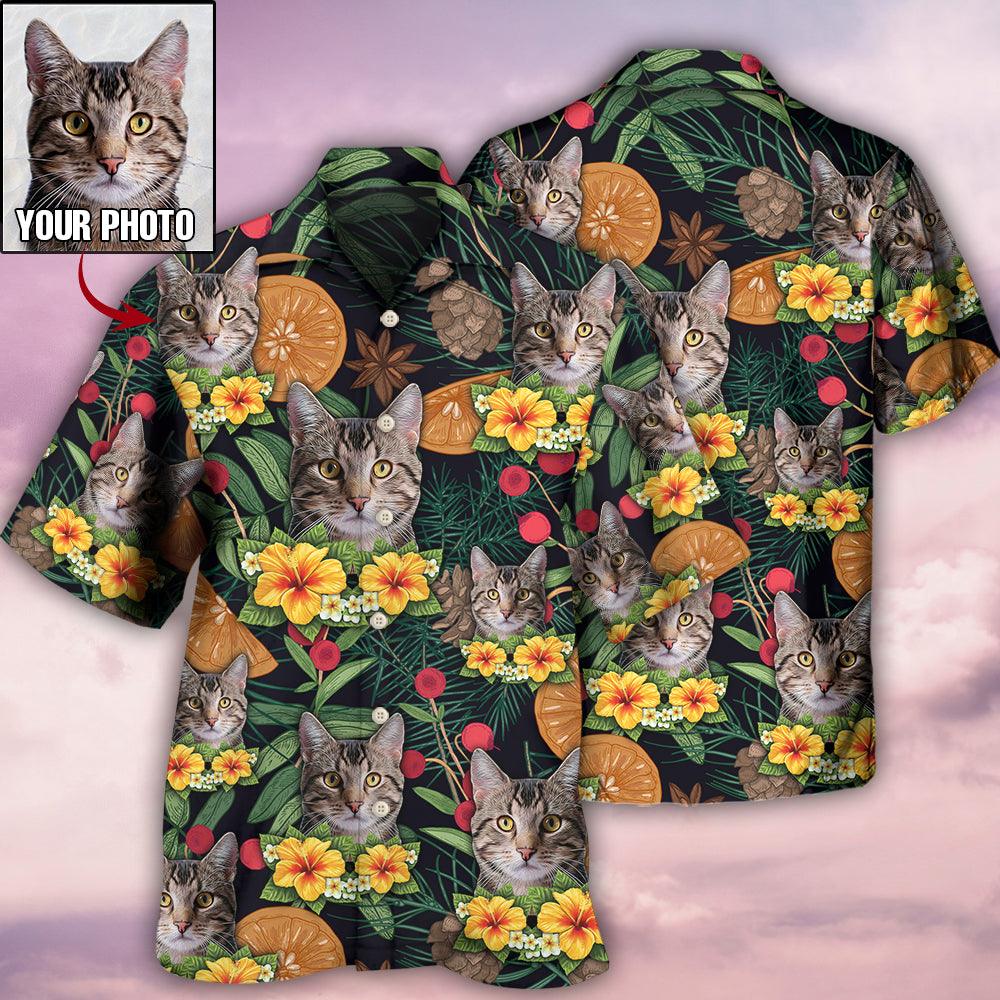 Cat Custom Photo Hawaiian Shirt For Summer, Tropical Style Personalized Cat Hawaiian Shirts Outfit For Men Women, Friend, Cat Lovers