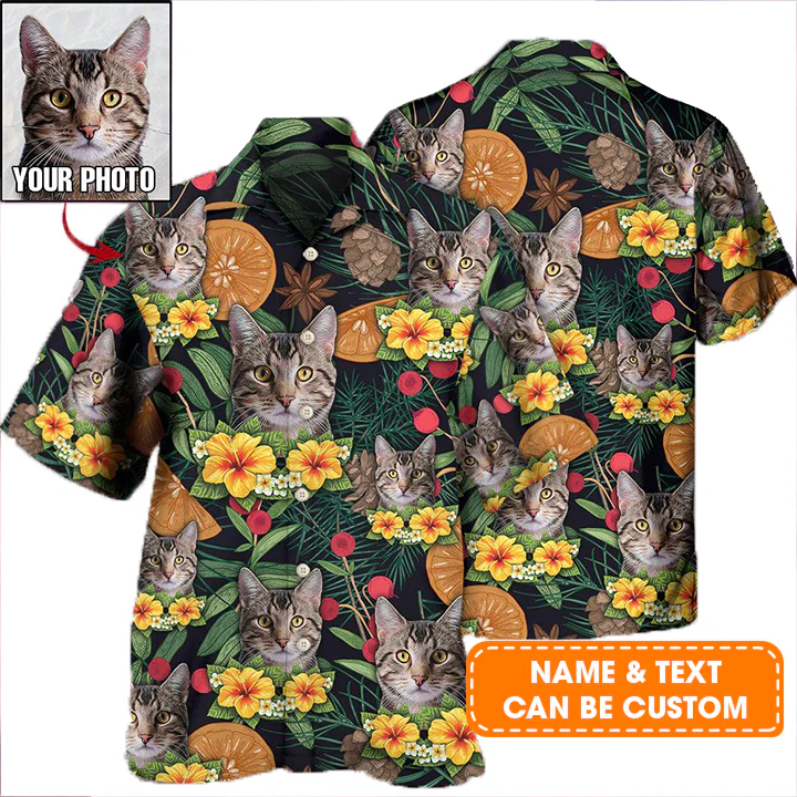 Cat Custom Photo Hawaiian Shirt For Summer, Tropical Style Personalized Cat Hawaiian Shirts Outfit For Men Women, Friend, Cat Lovers - Image 3