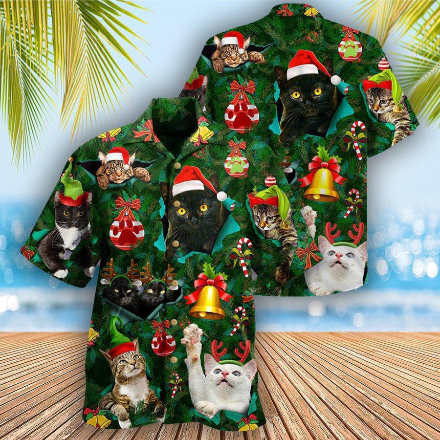 Cat Hawaiian Shirt For Summer, Cat Meowy Christmas Aloha Shirts - Best Colorful Cool Cat Hawaiian Shirts Outfit For Men Women, Friend, Team, Cat Lovers - Image 2