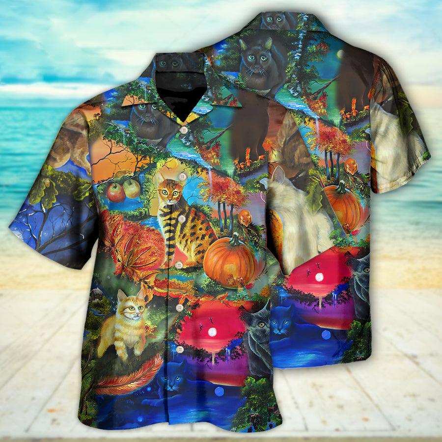 Cat Hawaiian Shirt For Summer, Cat Secret Another World Aloha Shirts, Best Colorful Cat Hawaiian Shirts Outfit For Men Women, Friend, Team, Cat Lovers - Image 2