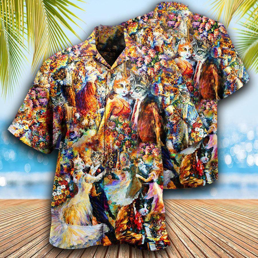 Cat Hawaiian Shirt For Summer, Cat Sound Of The Dance Aloha Shirts, Beautiful Cat Hawaiian Shirts Outfit For Men Women, Friend, Team, Cat Lovers