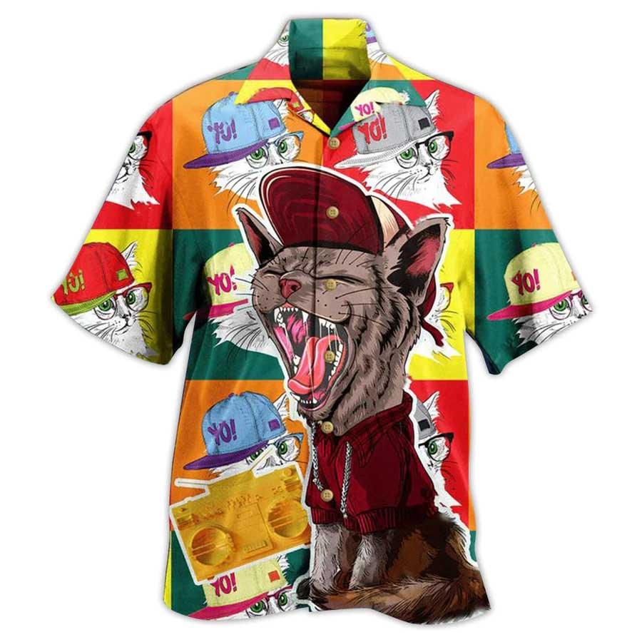 Cat Hawaiian Shirt For Summer, Cat Yo Yo Style Aloha Shirts, Best Colorful Cat Hawaiian Shirts Outfit For Men Women, Friend, Team, Cat Lovers