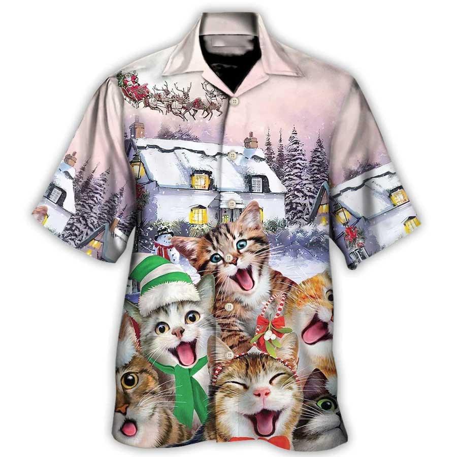 Cat Hawaiian Shirt For Summer, Christmas Cute Cat Aloha Shirts, Best Cool Cat Hawaiian Shirts Outfit For Men Women, Friend, Cat Lovers