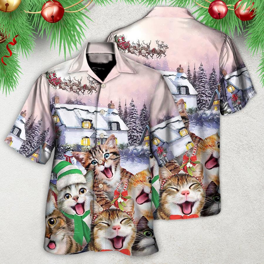 Cat Hawaiian Shirt For Summer, Christmas Cute Cat Aloha Shirts, Best Cool Cat Hawaiian Shirts Outfit For Men Women, Friend, Cat Lovers - Image 3