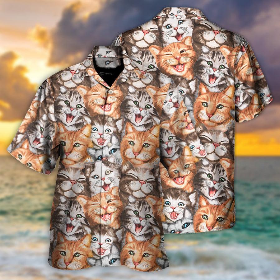 Cat Hawaiian Shirt For Summer, Happy Life With Funny, Best Cool Cat Hawaiian Shirts Outfit For Men Women, Friend, Team, Cat Lovers - Image 2