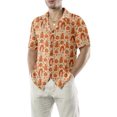 Cat Hawaiian Shirt, Pumpkin Cat Lover Thanksgiving Shirt For Men - Perfect Gift For Men, Cat Lovers, Husband, Boyfriend, Friend, Family - Image 4