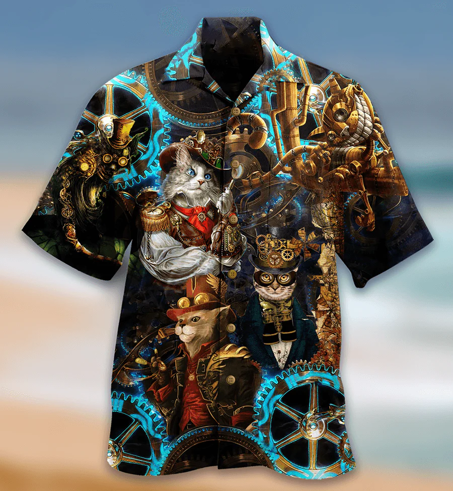 Cat Hawaiian Shirts For Summer, Cat Machine Magic Aloha Shirts, Best Cat Hawaiian Shirts Outfit For Men Women, Friend, Team, Cat Lovers