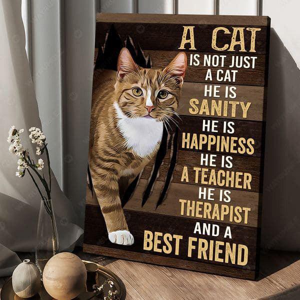 Cat Portrait Canvas - A Cat Is Not Just A Cat Canvas, Gift For Cat Lovers, Family, Friends, Mom Cat, Dad Cat
