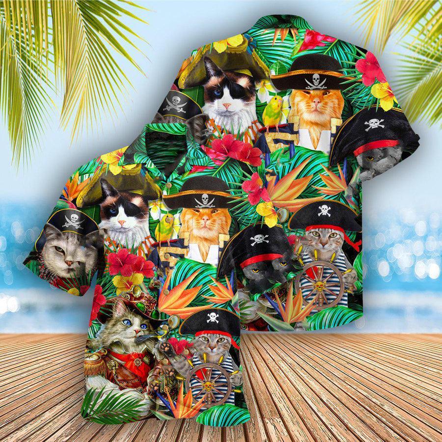 Cat Tropical Aloha Hawaiian Shirt For Summer, Cat It's Pirate Life For Me Hawaiian Shirts Outfit For Men Women, Friend, Team, Cat Lovers