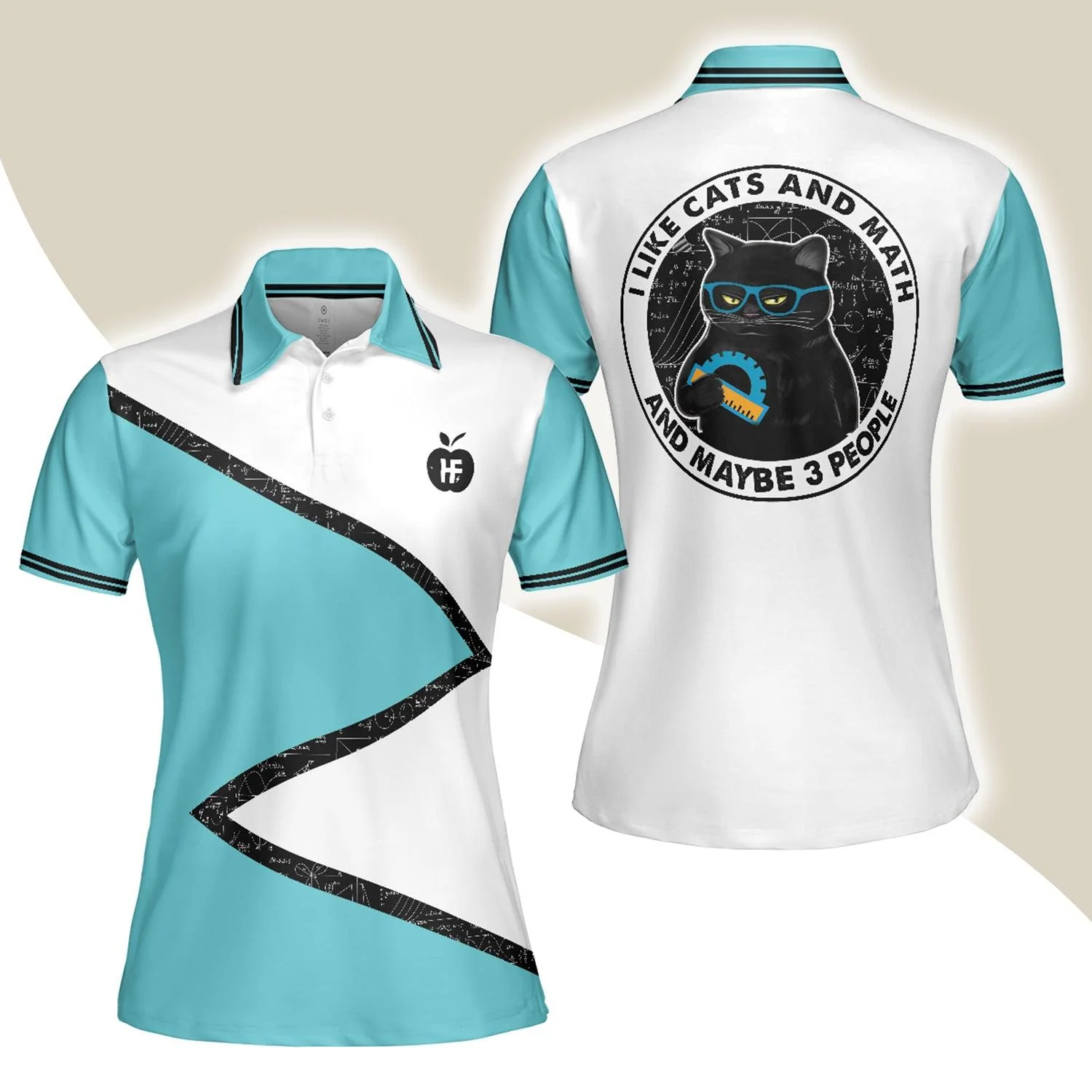 Cats And Math Women Polo Shirt, I Like Cats And Math And Maybe 3 People Women Polo Shirts, Best Gift For Cat and Math Lovers