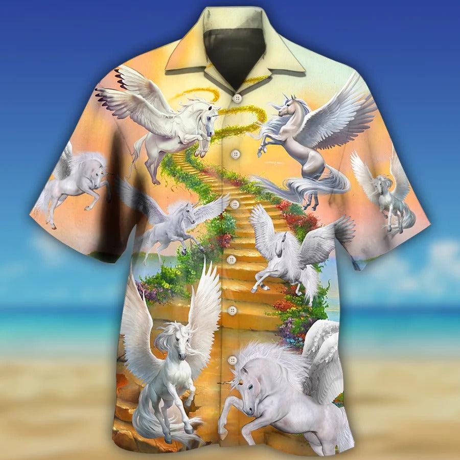 Celestial Horse Hawaiian Shirts - Celestial Horse On The Way To Heaven Hawaiian Shirt For Summer - Perfect Gift For Men, Celestial Horse Lovers - Image 2