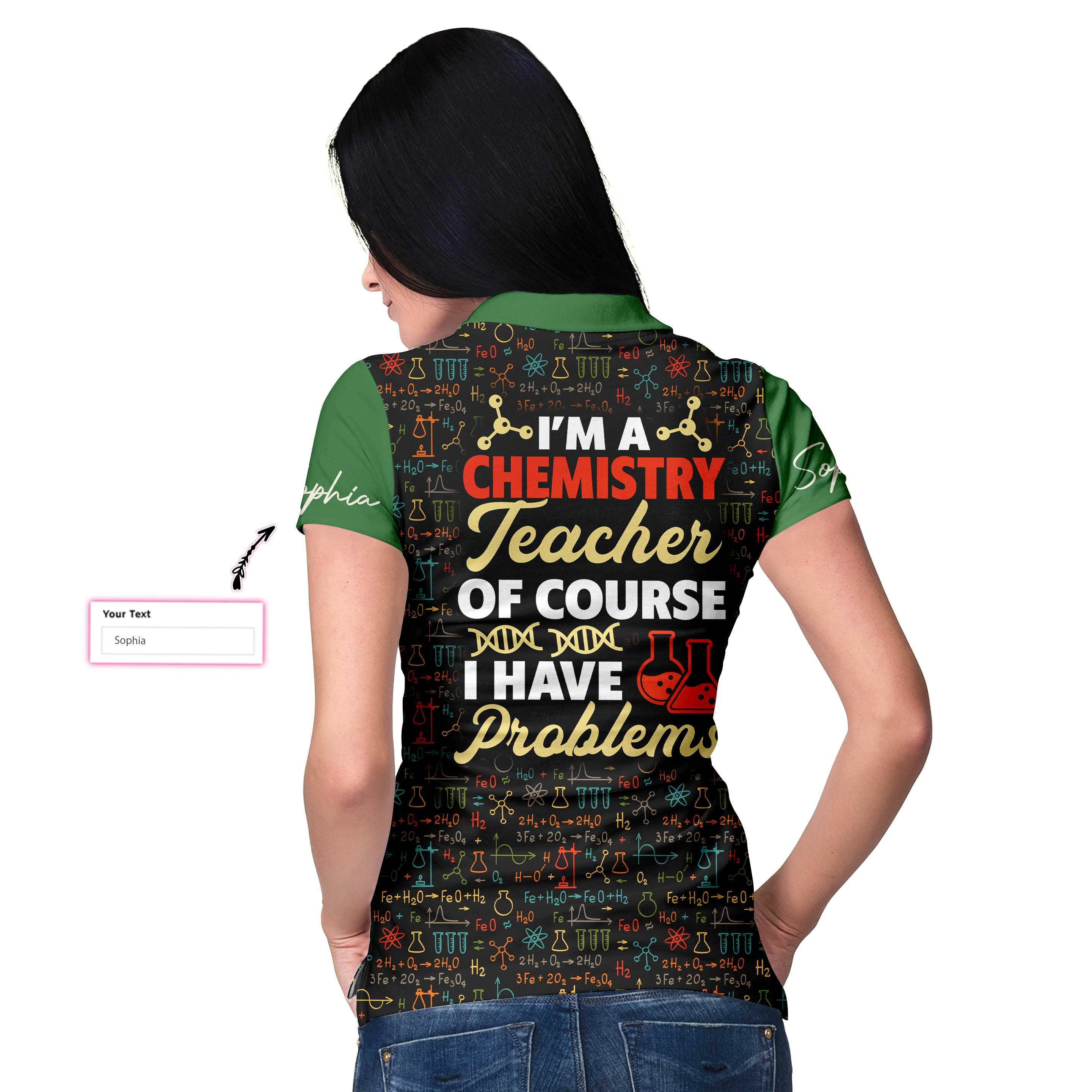 Chemistry Teacher Custom Name Women Polo Shirt, I Am A Chemistry Teacher Personalized Women Polo Shirts, Gift For Teacher's Day, Ladies - Image 6